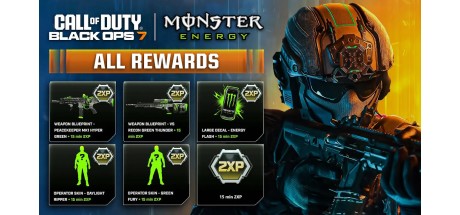 Call of Duty: Black Ops 7 - Exclusive Monster Energy Full Set Bundle Pack DLC PC Steam / Battle.net / PS4 / PS5 / XBOX One / Xbox Series X|S CD Key (valid until March 2026) Call of Duty: Black Ops 7 - Exclusive Monster Energy Full Set Bundle Pack DLC PC Steam / Battle.net / PS4 / PS5 / XBOX One / Xbox Series X|S CD Key (valid until March 2026)
